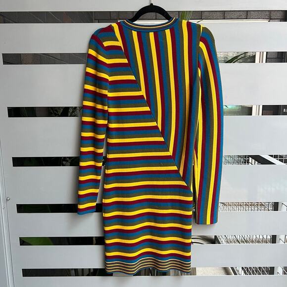 Victor Glemaud Multicolor Stripe Long Sleeve Dress Size M - Picture 3 of 5